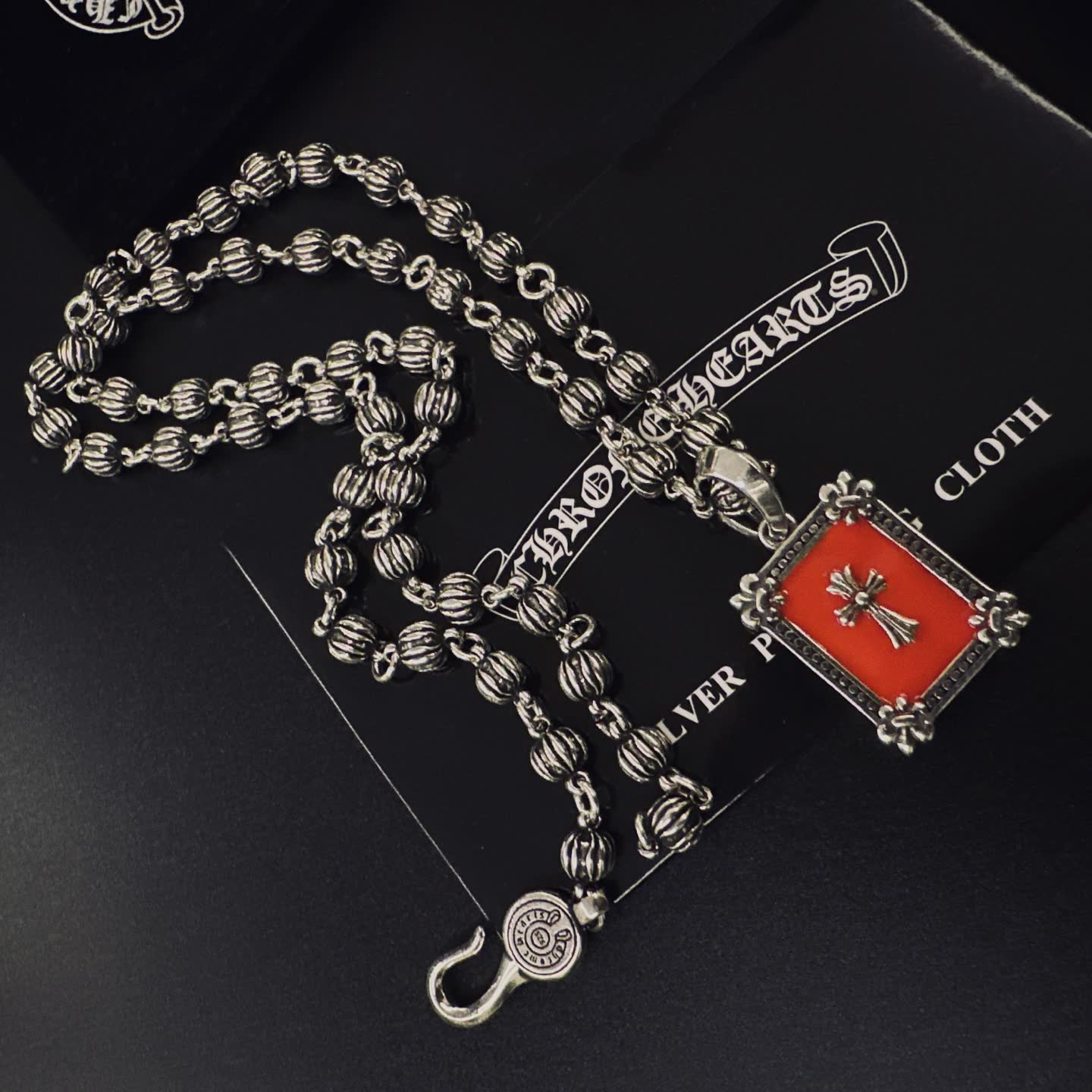 Chrome Hearts Silver Cross Pendant Necklace